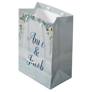 Sac Cadeau Moyen Arc Mariage floral sur aquarelle océanique