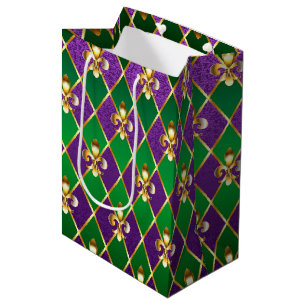 Sac Cadeau Moyen Arrière - plan de bijoux Mardi Gras