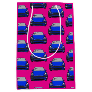 Sac Cadeau Moyen Arrière - plan de voiture VUS bleu électrique