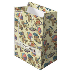 Sac Cadeau Moyen Arrière - plan des icônes de jouets