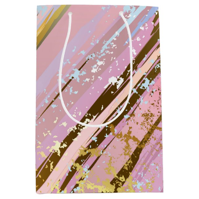 Sac Cadeau Moyen Arrière - plan rose texturé (Devant)