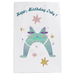 Sac Cadeau Moyen art de chat arc-en-ciel