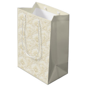 Sac Cadeau Moyen Art Déco Ornemental – Ivoire Luxe Anniversaire