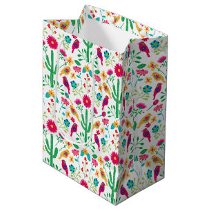 Sac Cadeau Moyen Art floral folklorique traditionnel mexicain coule