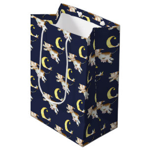 Sac Cadeau Moyen Art sautant de peinture d'aquarelle de lune de