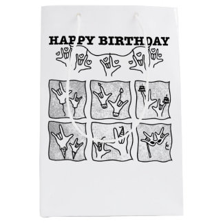Sac Cadeau Moyen ASL ILY Obsession - Happy Birthday! 