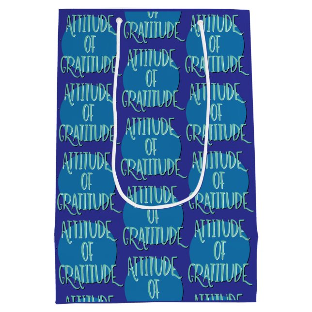 Sac Cadeau Moyen Attitude Du Slogan De Récupération De Gratitude (Dos)
