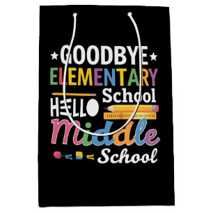 Sac Cadeau Moyen Au revoir école primaire bonjour collège