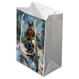 Sac Cadeau Moyen Australian Kelpie Chien équitation moto Noël