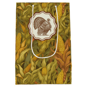 Sac Cadeau Moyen Automne maïs et dinde de William Morris vintage