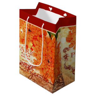 Sac cadeau moyen avec chrysanthèmes d'automne