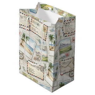 Sac Cadeau Moyen Aventure de la poste aérienne vintage (1)