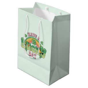 Sac Cadeau Moyen Ayez une Typographie rétro de jour chanceux