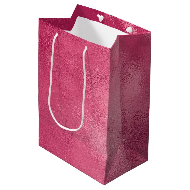 Sac Cadeau Moyen Baby Shower Chic Glamour Rose Filleul (Devant Angle)