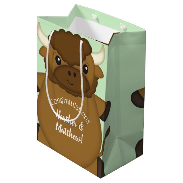Sac Cadeau Moyen Baby shower de Bison Buffalo (Dos Angle)