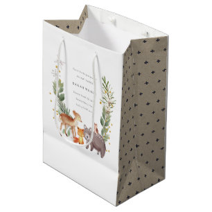 Sac Cadeau Moyen Baby shower de courge feuillu mou en bois