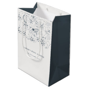 Sac Cadeau Moyen Baby shower de nuit étoilé de la marine céleste ch