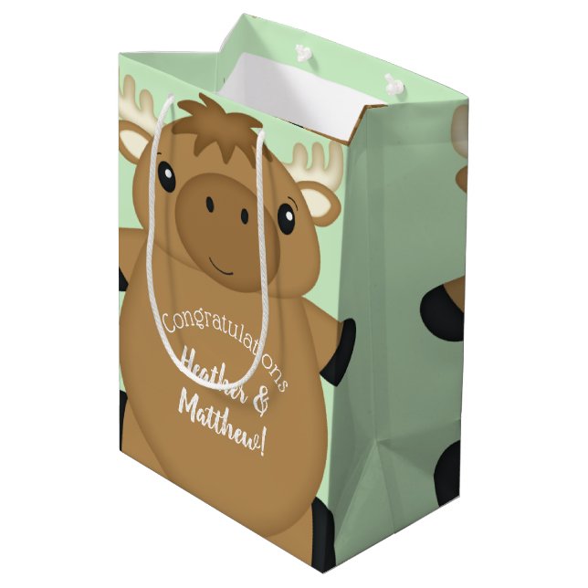 Sac Cadeau Moyen Baby shower d'orignal vert (Dos Angle)