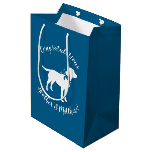 Sac Cadeau Moyen Baby shower français de Bulldog Frenchie Blue