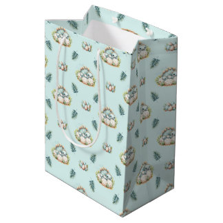 Sac Cadeau Moyen Baby Shower Gift Bag Baby Dinosaur Pattern