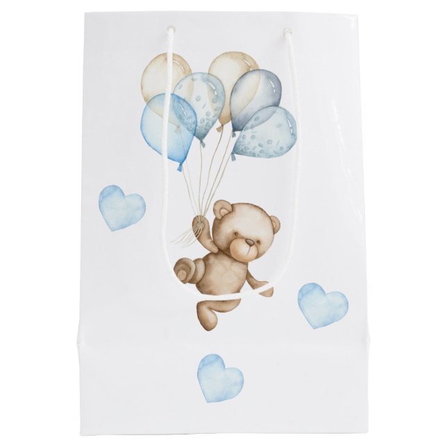 Sac Cadeau Moyen Baby shower ours bébé en peluche (Dos)
