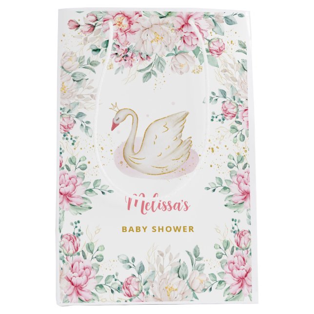 Sac Cadeau Moyen Baby shower Princess Swan (Devant)