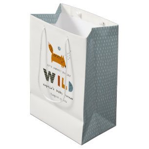 Sac Cadeau Moyen Baby shower Scandi Wild Tropical Woodland Animaux