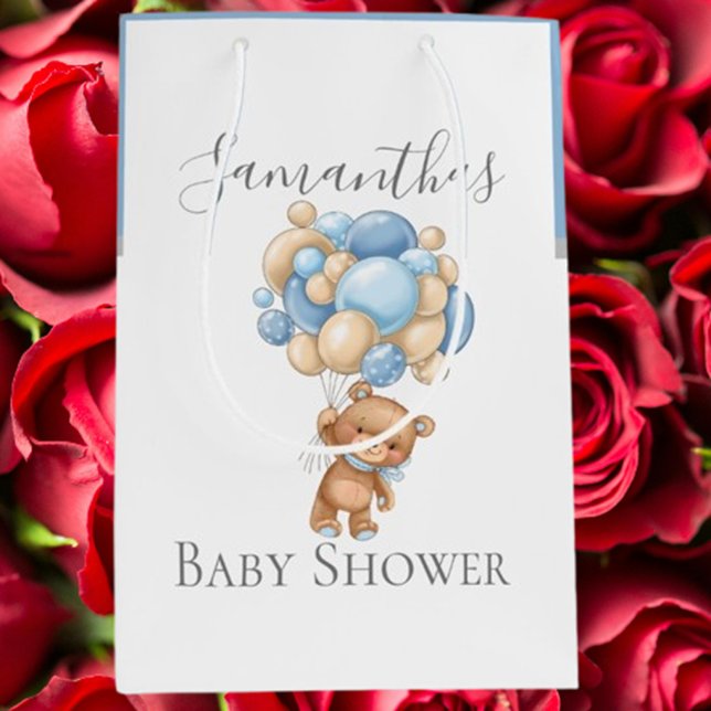 Sac Cadeau Moyen Baby shower Teddy Bearly Wait GARÇON (perfect for showers and thoughtful gifting. Make  her day extra special!)