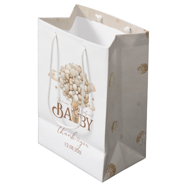 Sac Cadeau Moyen Baby shower tedybarbe moderne (Devant Angle)