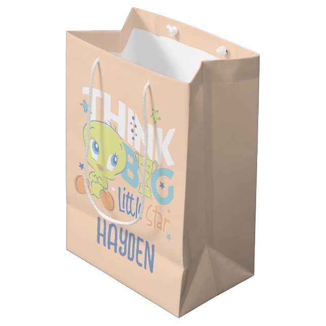 Sac Cadeau Moyen Baby TWEETY™ - Pensez à Big Little Star (Devant Angle)