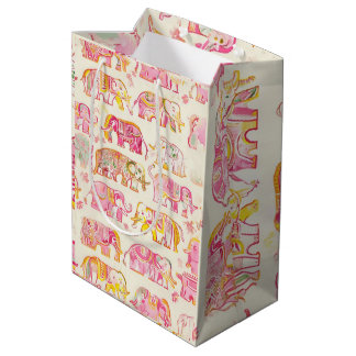 Sac Cadeau Moyen Bac cadeau papier éléphant - Rustic India