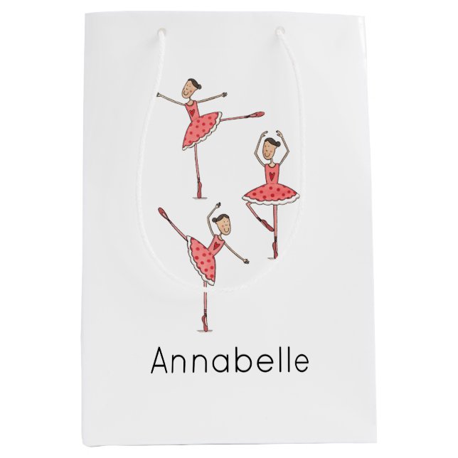 Sac Cadeau Moyen Ballerine Ballet Danseuse Personnalisée (Devant)