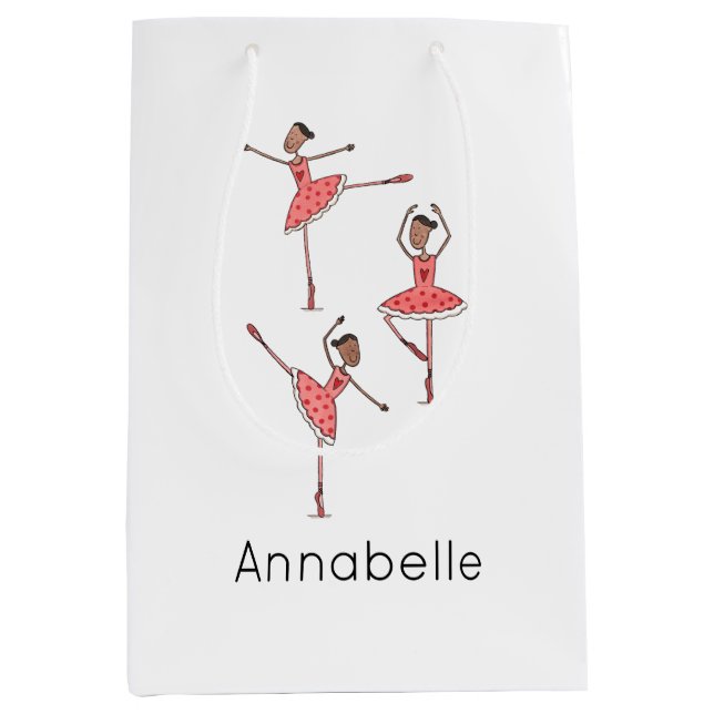 Sac Cadeau Moyen Ballerine Ballet Danseuse Personnalisée (Devant)