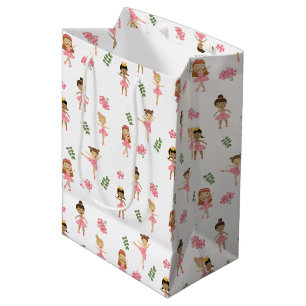 Sac Cadeau Moyen Ballet Pink Ballerinas Motif dansant