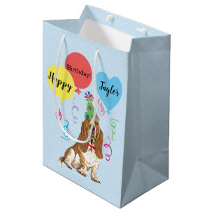 Sac Cadeau Moyen Ballons de fête d'anniversaire Basset Hound