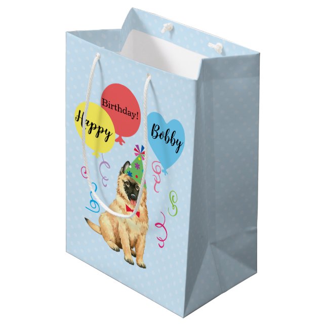 Sac Cadeau Moyen Ballons de fête d'anniversaire Tervuren (Devant Angle)