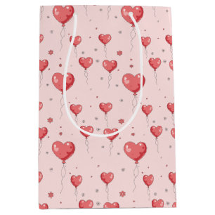 Sac Cadeau Moyen Ballons mignons d'amour du coeur