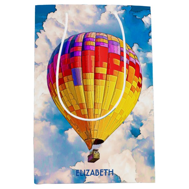 Sac Cadeau Moyen Balloon à air chaud pour vol Abstrait psychédéliqu (Devant)