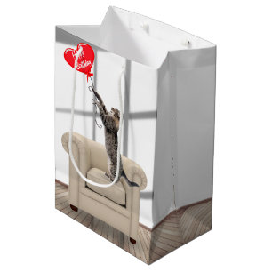 Sac Cadeau Moyen Ballotte Et Tabby Cat Anniversaire