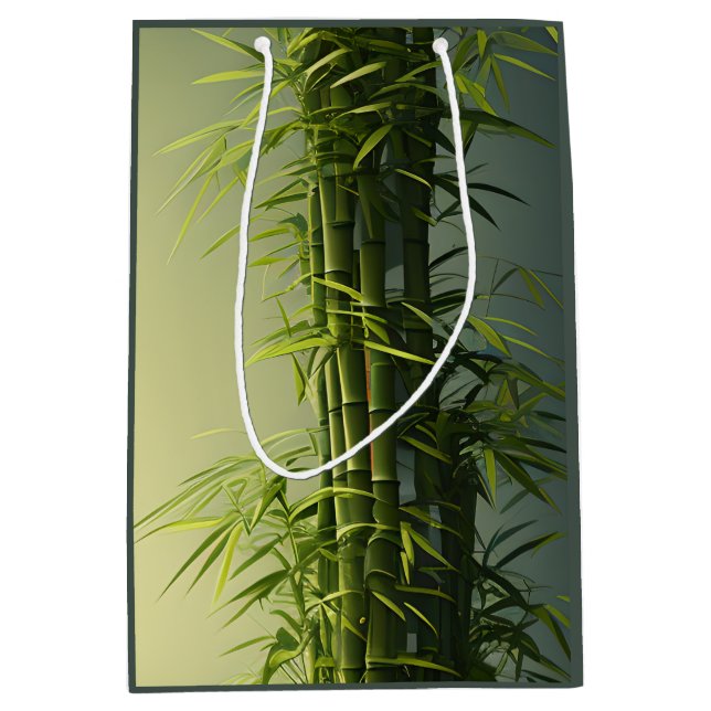 Sac Cadeau Moyen Bambou naturel chanceux (Devant)