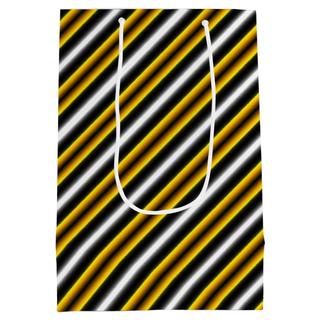 Sac Cadeau Moyen Bandes arc-en-ciel blanc jaune (Dos)