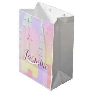 Sac Cadeau Moyen Bandes de glace pastel ombrée
