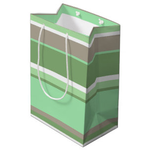 Sac Cadeau Moyen Bandes vert pâle