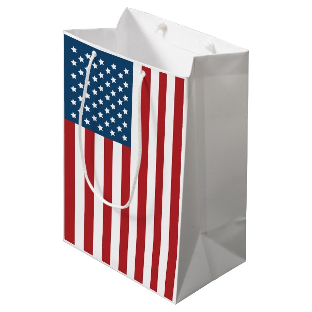 Sac Cadeau Moyen Bannière étoilée de drapeau américain des (Devant Angle)
