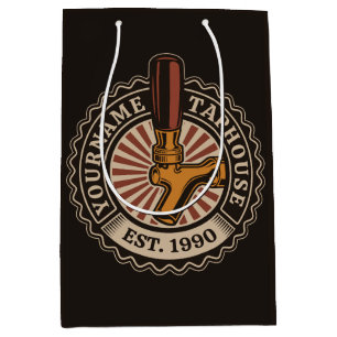 Sac Cadeau Moyen Bar à bière artisanale personnalisé NOM Brasserie