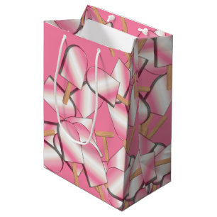 Sac Cadeau Moyen Bars de crème glacée napolitaine Paille/Gousse de