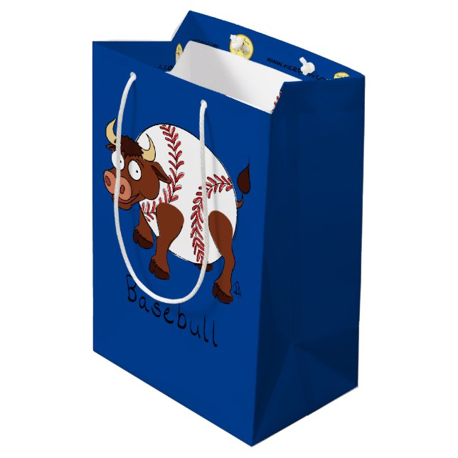 Sac Cadeau Moyen Baseball Bull Sports Enfants amusants (Dos Angle)