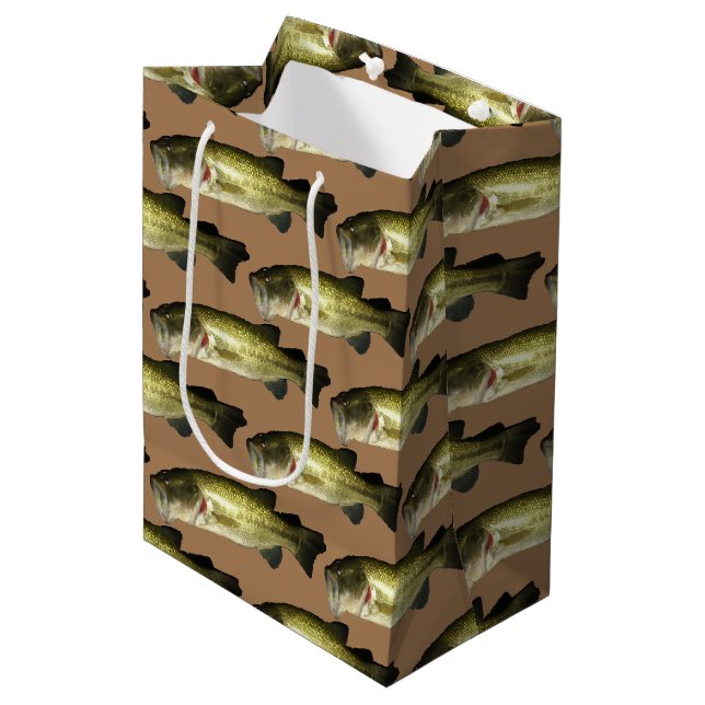 Sac Cadeau Moyen Bass Fish Motif Hommes (Devant Angle)