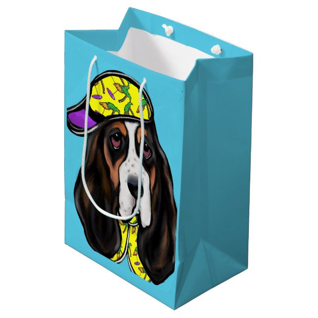 Sac Cadeau Moyen Basset Hound  (Devant Angle)