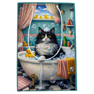 Sac Cadeau Moyen Bath Time , Cat 
